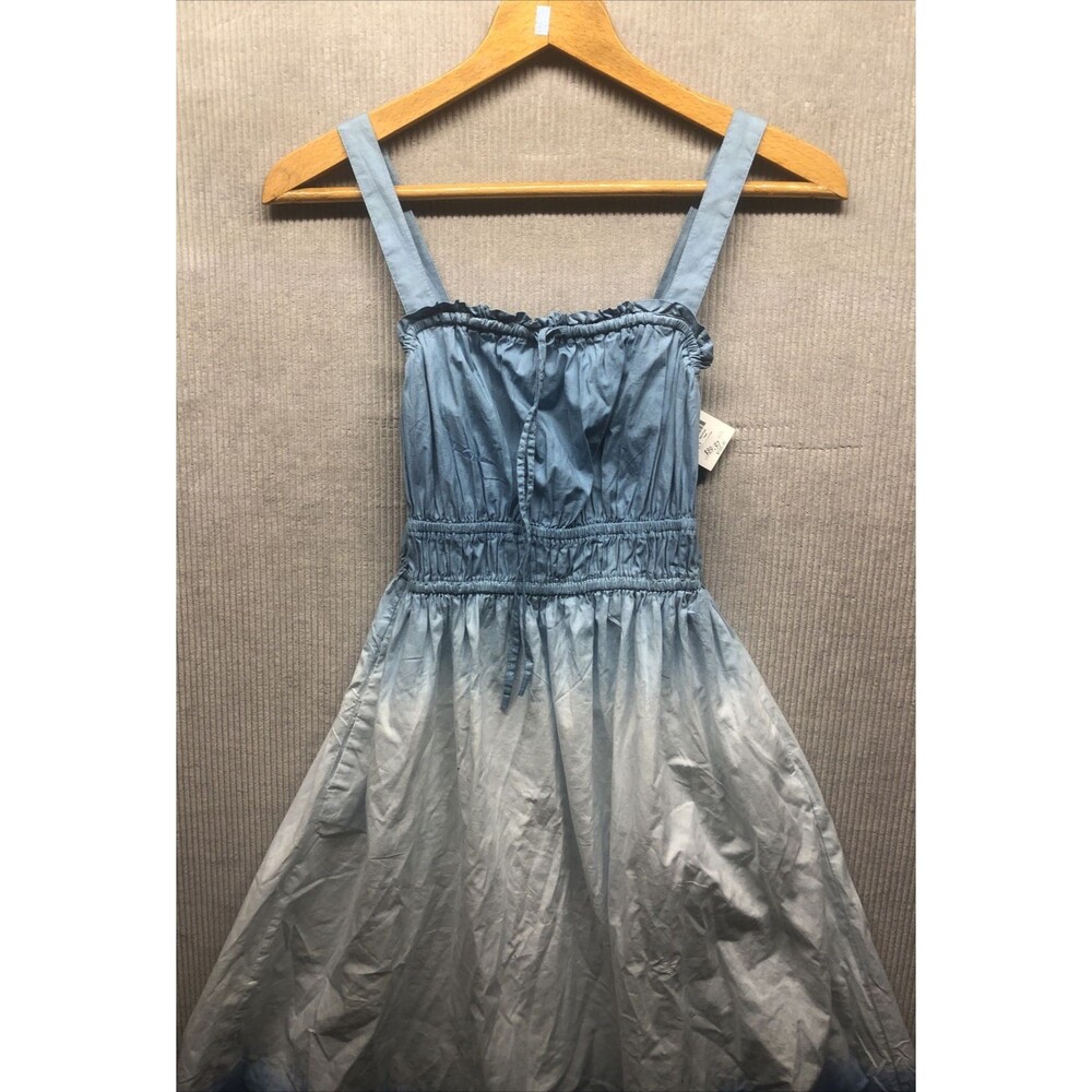 J.Crew Sundress Size XXS Blue Ombré Dip Dye Pockets NWT